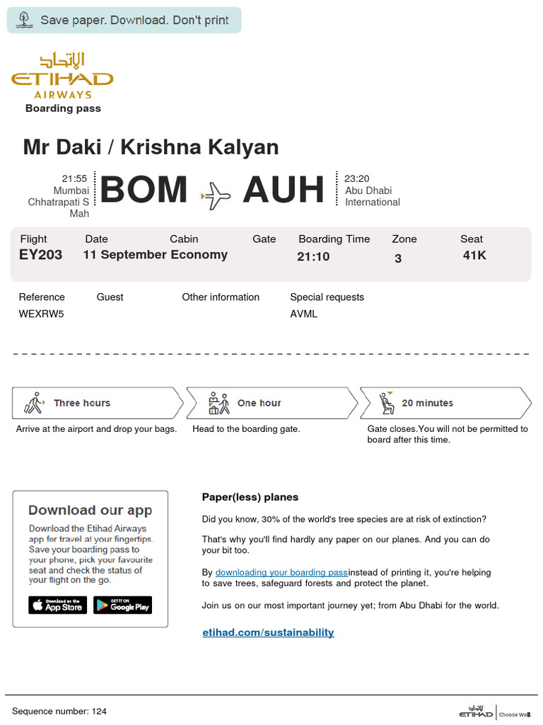 Etihad Airways Mobile Boarding Pass Guide | PDF | Aviation