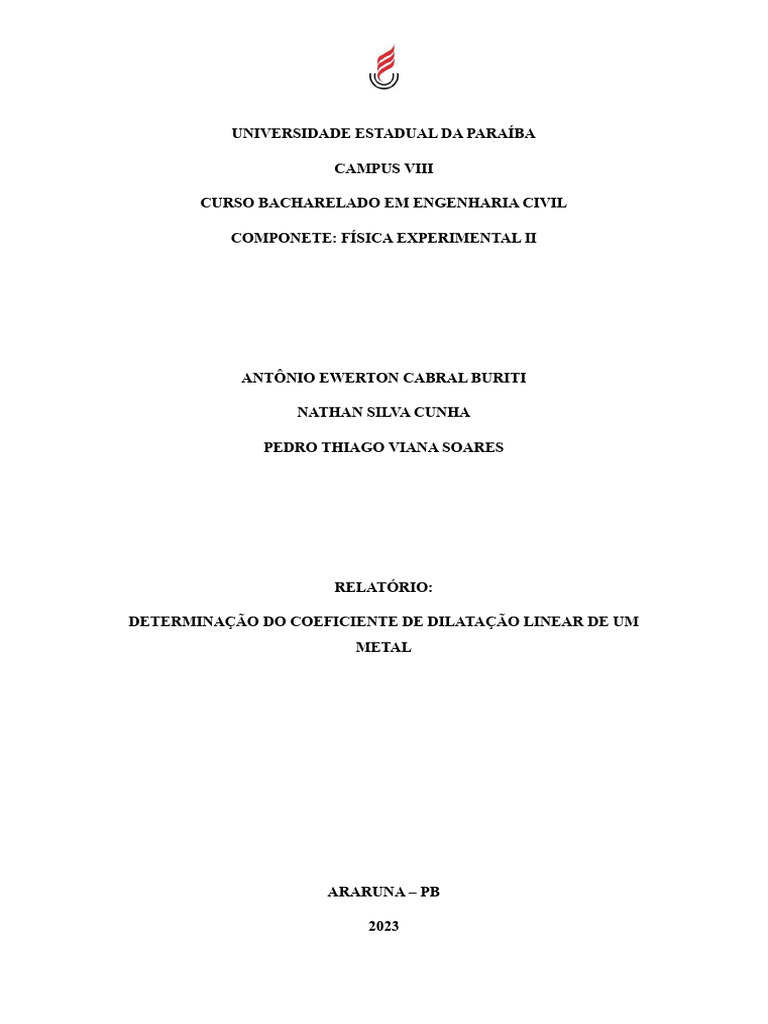 Coeficiente de Dilatação Linear do Aço | PDF | Expansão térmica ...
