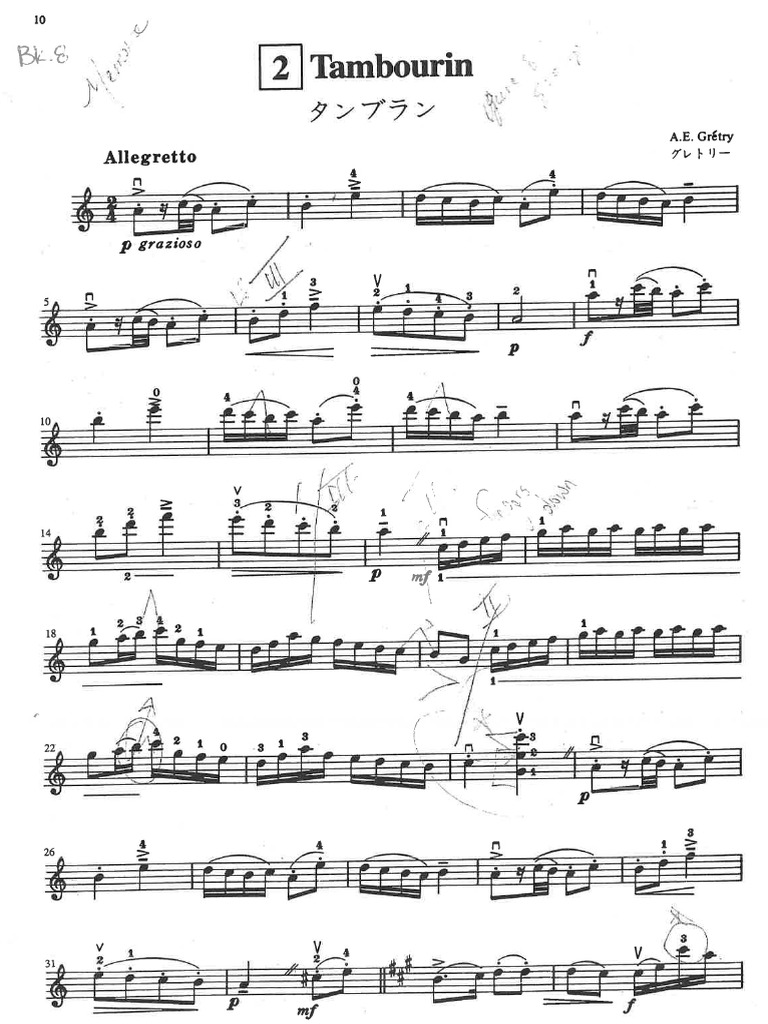 Tambourin by Gretry PDF