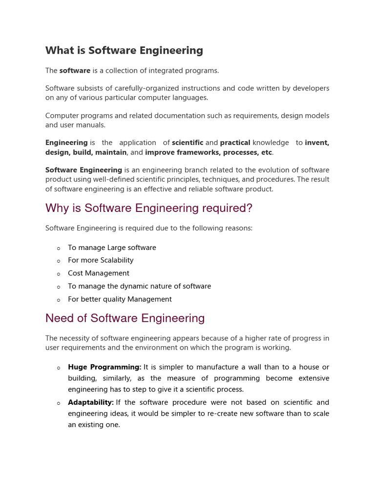 What Is Software Engineering PDF