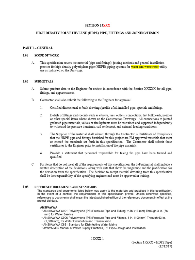 HDPE Pipe Installation and Joining Guide | PDF | Pipe (Fluid Conveyance ...