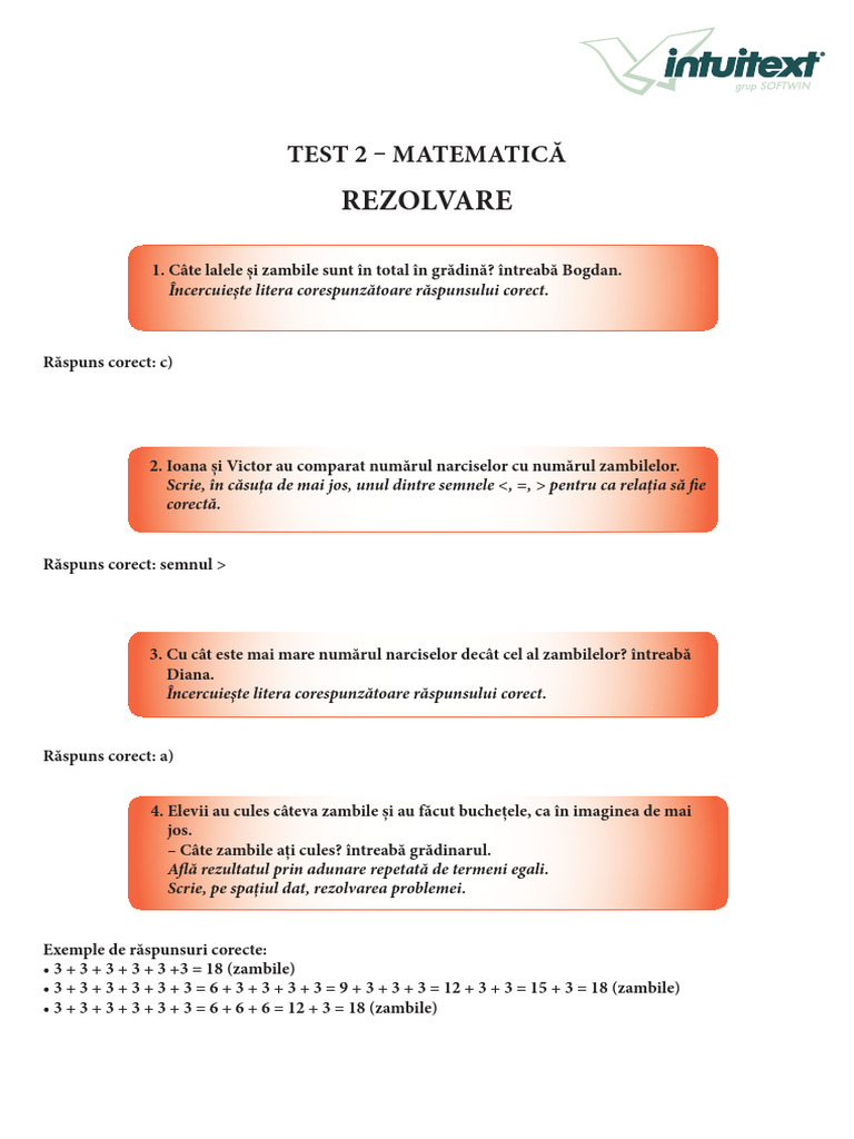Rezolvare Test 2 Matematica | PDF