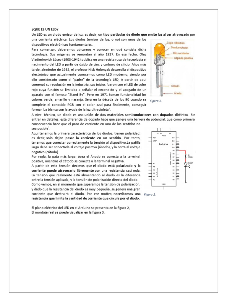Taller 1 Arduino - Leds | PDF | Diodo emisor de luz | Diodo