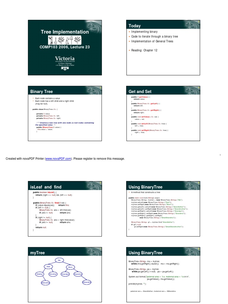 Java Binary Tree Implementation Guide | PDF | Computing | Theoretical ...