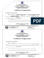 Certificate of Appearance