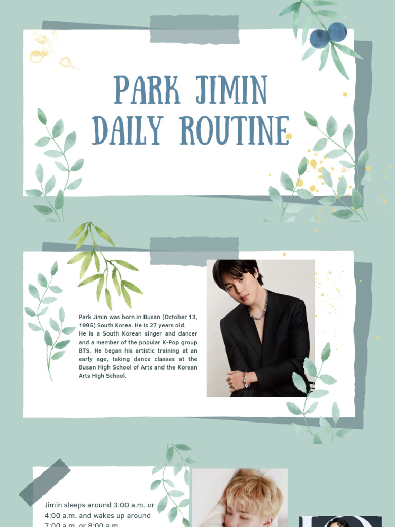 Jimin's Daily Routine and Work Life | PDF