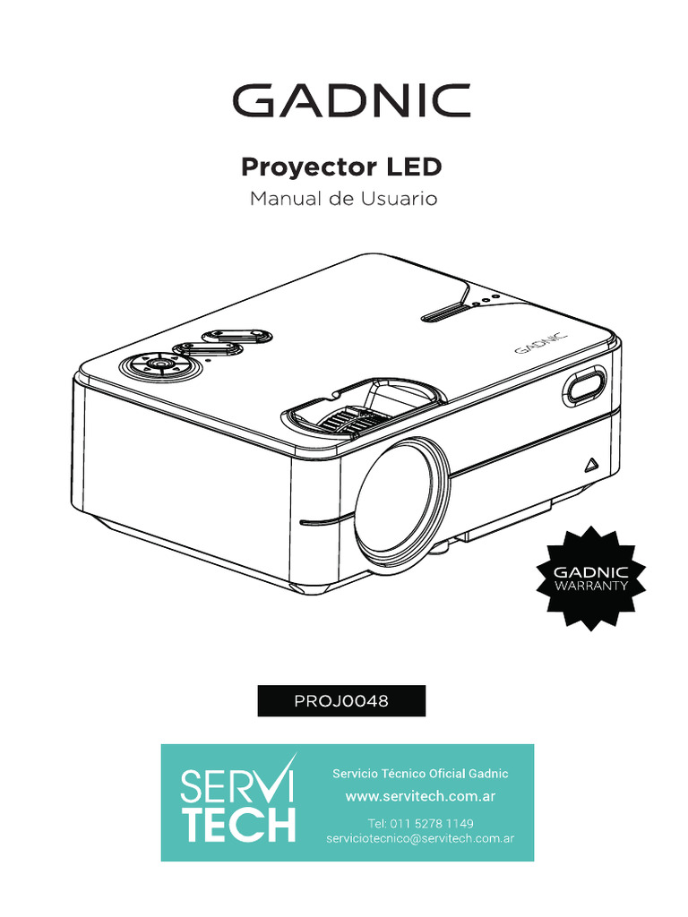 Proyector Gadnic-Manual | PDF | Hdmi | Electrónica