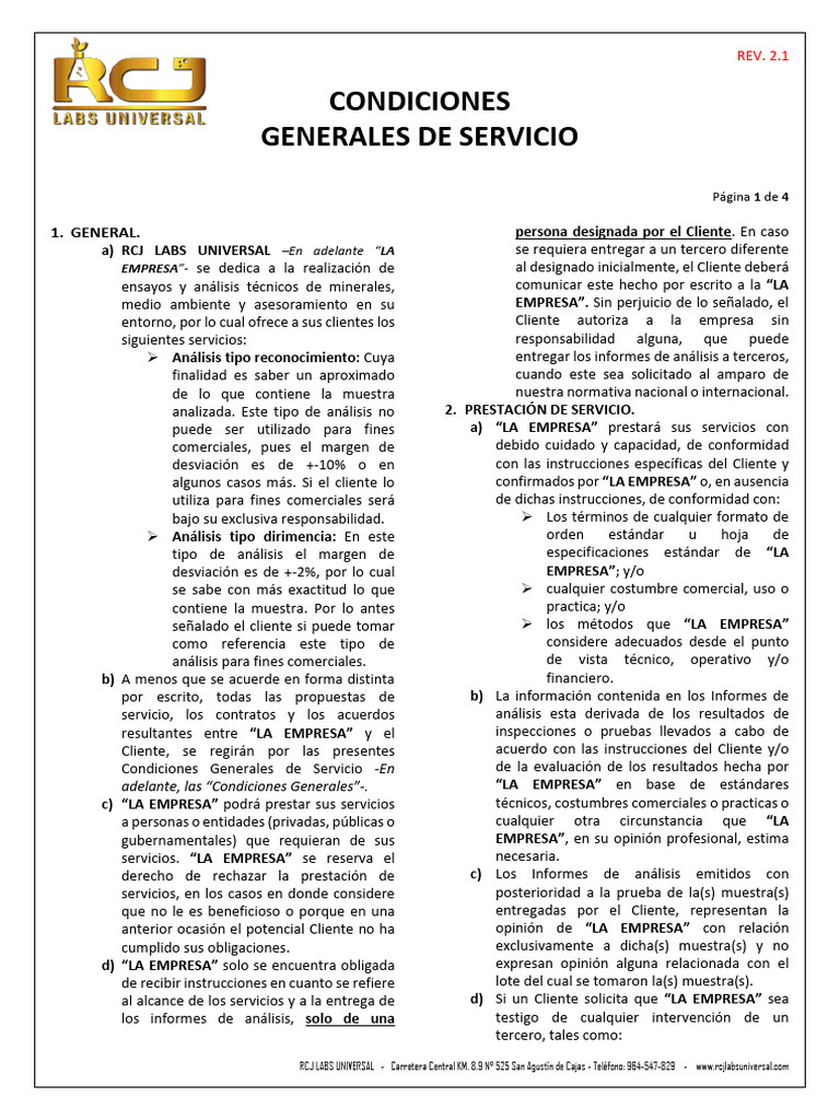 Condiciones Generales