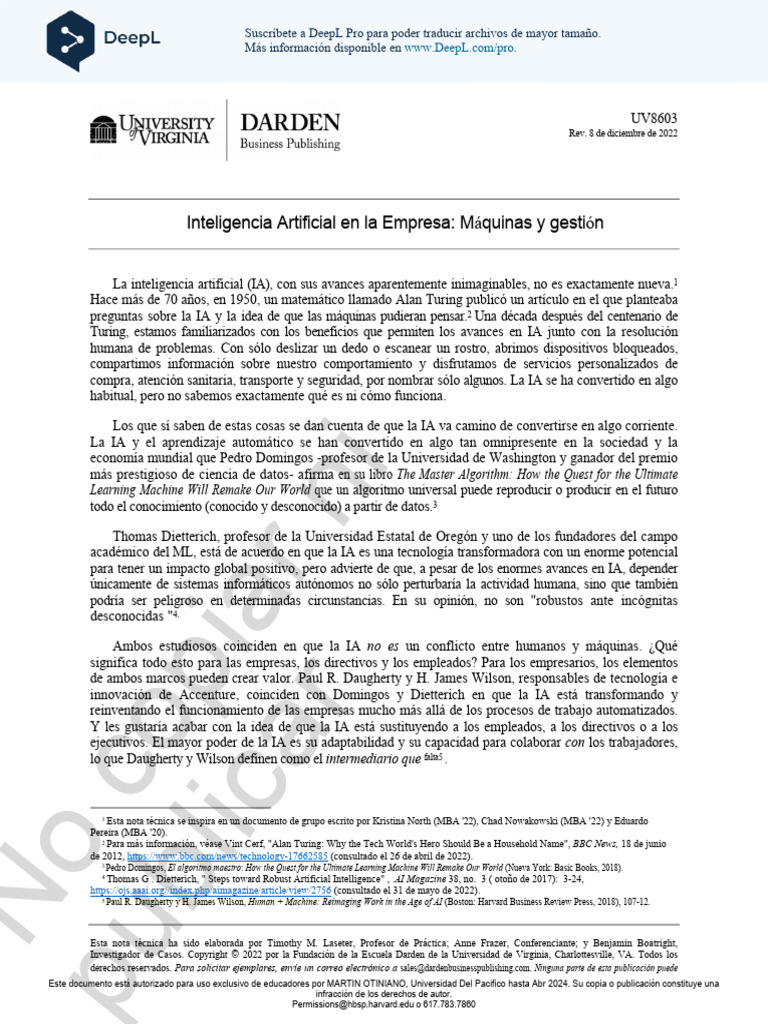 RN I Ic Ar: Inteligencia Artificial en La Empresa: Máquinas y Gestión ...