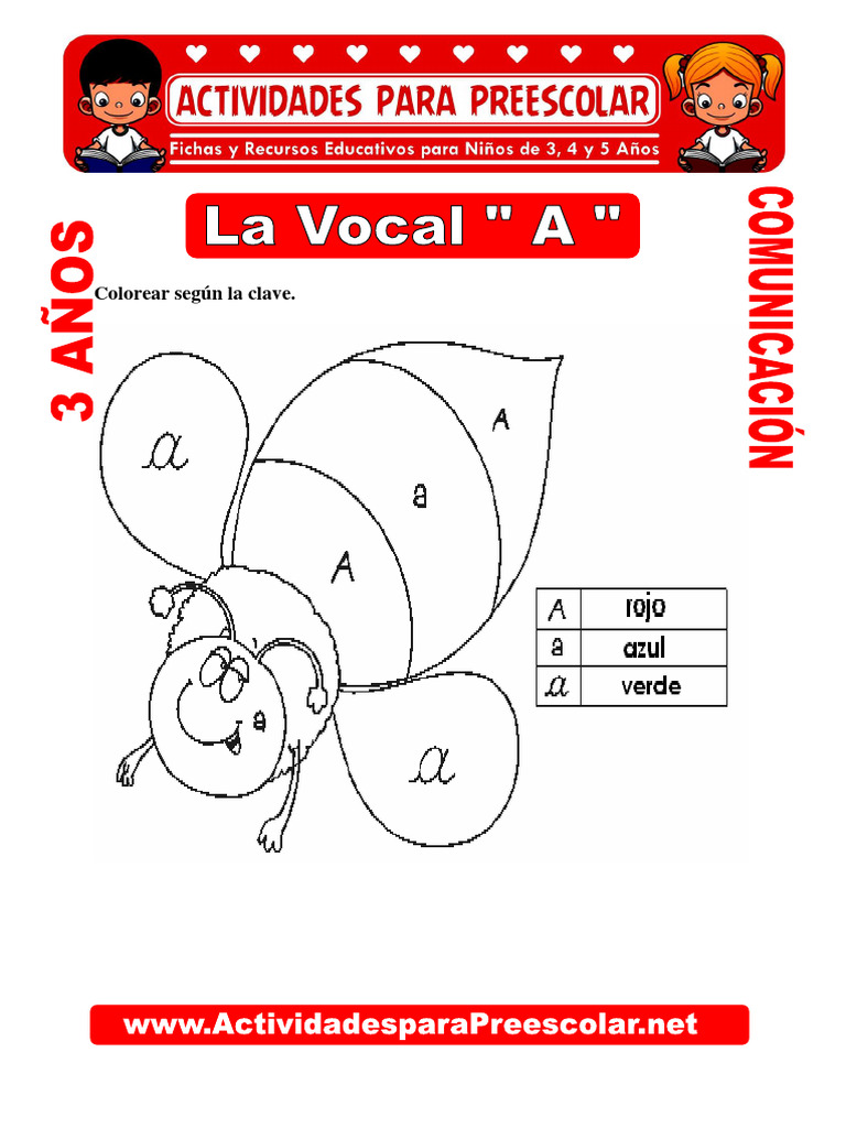 Actividades de Colorear con Vocal \, image size:768x1024