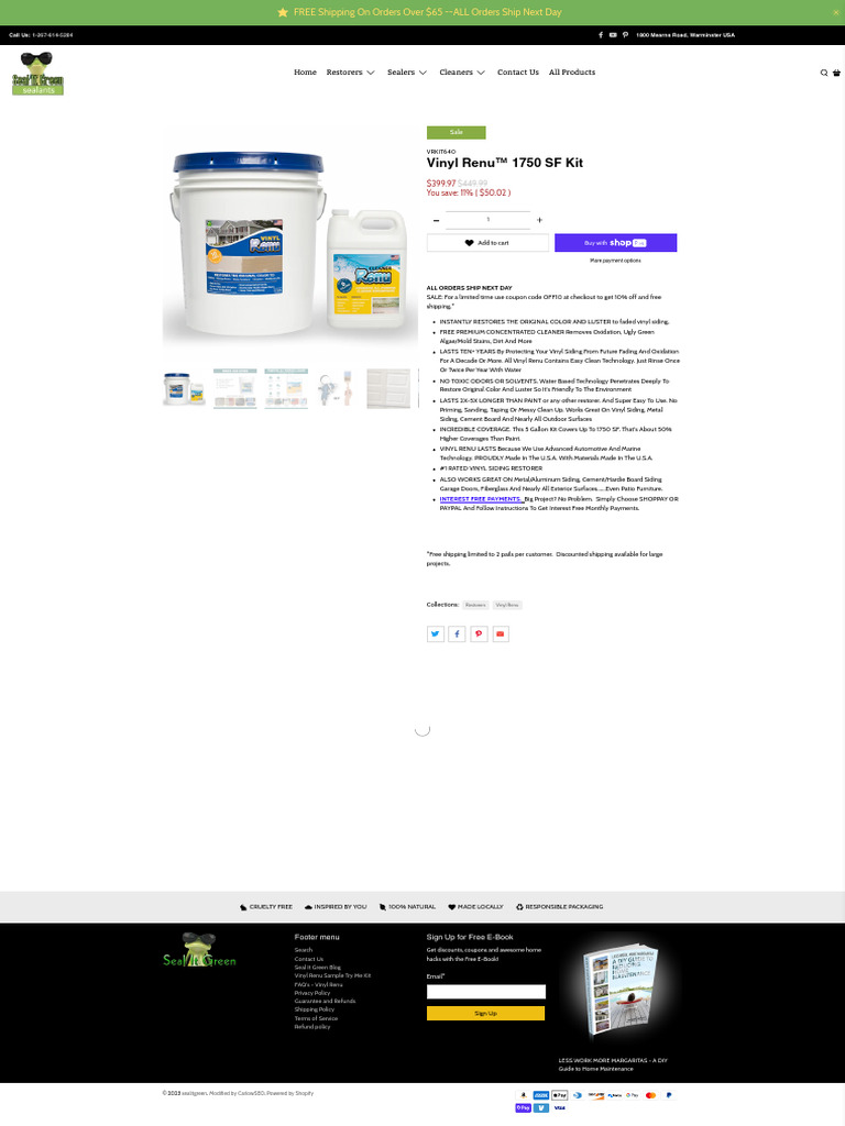 Vinyl Renu 1750 SF Kit PDF Secondary Sector Of The Economy Materials