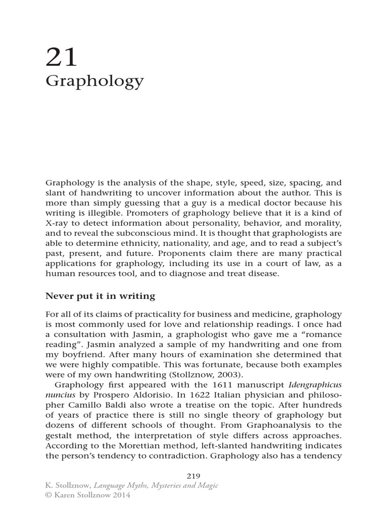 Graphology: Never Put It in Writing | PDF | Graphology | Psychology
