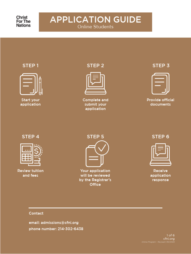 CFNI ApplicationGuide OnlineProgram PDF Tuition Payments Fee