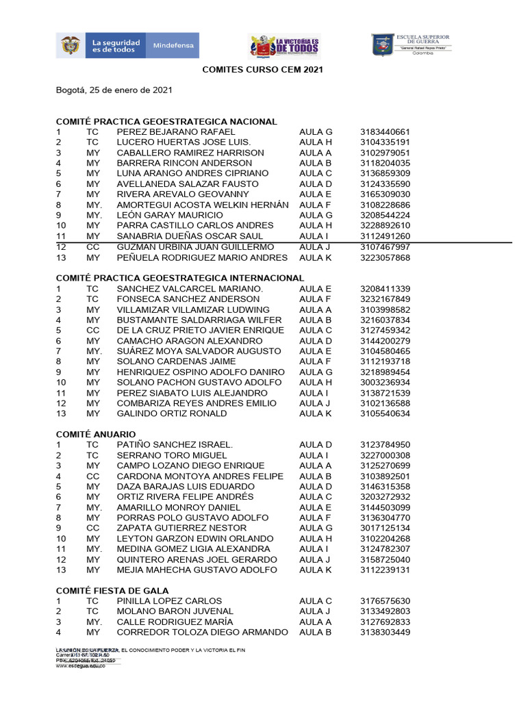 Comites Curso | PDF | Colombia