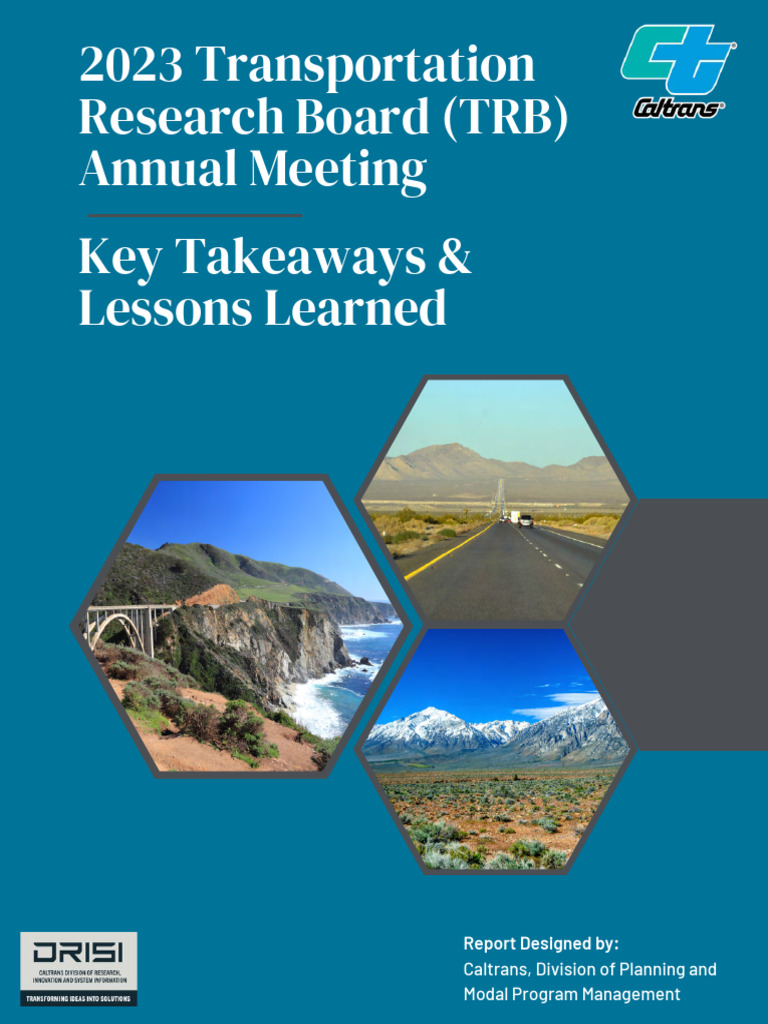 2023 TRB Annual Report Caltrans | PDF | Cost Of Living | Innovation