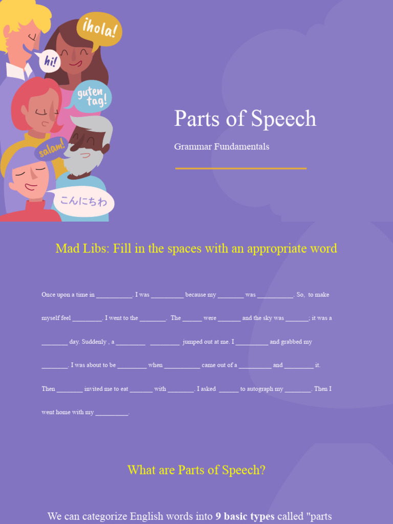 Parts of Speech | PDF | Part Of Speech | Noun