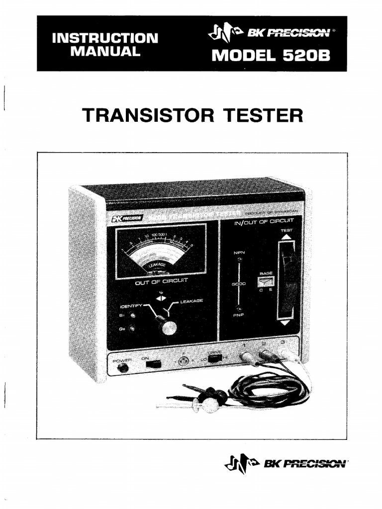 B k precision 520b transistor tester pdf
