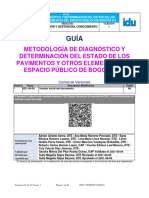 Guic15 Metodologia de Diagnostico y Determinacion Del Estado de Los Pavimentos y Otros Elementos Del Espacio Publico de Bogota D C V 1 0