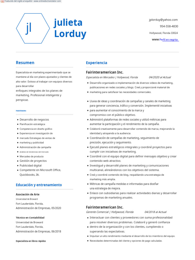 Resume+1 en Es | PDF | Marketing | Publicidad