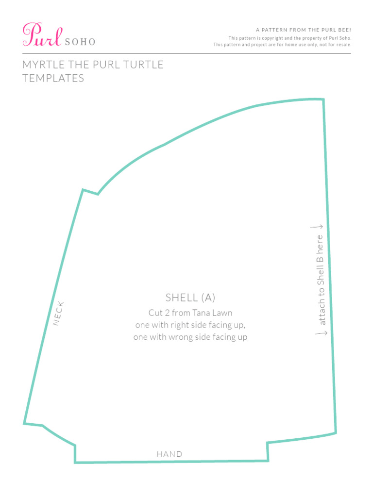 Purl turtle template pdf reptile