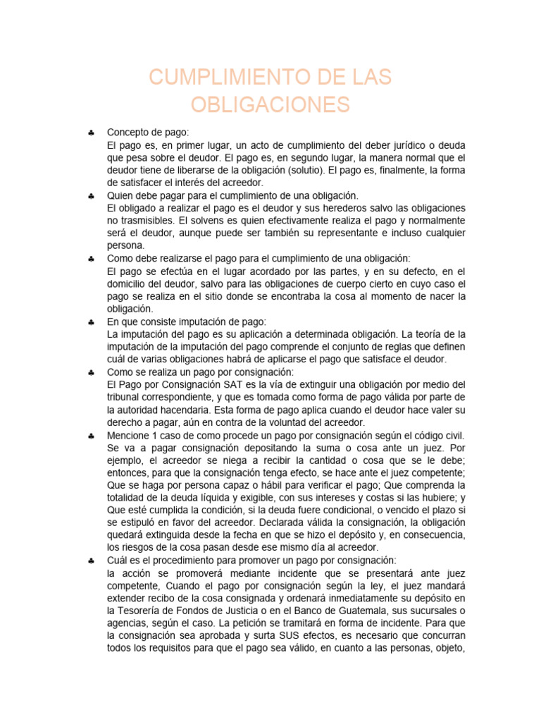 Cumplimiento de Las Obligaciones | PDF | Pagos | Justicia