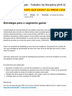 Entrega Da Avaliação - Trabalho Da Disciplina (Ava 2) Gestão Estratégica de Marketing