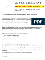 Entrega Da Avaliação - Trabalho Da Disciplina (AVA 2) BUSINESS ANALYTCS