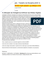 Entrega Da Avaliação - Trabalho Da Disciplina (AVA 1) GESTÃO MÍDIAS SOCIAIS