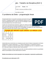 Entrega Da Avaliação - Trabalho Da Disciplina (AVA 1) CALCULO ELEMENTAR V 2022