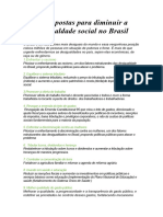 15 Propostas para Diminuir A Desigualdade No Brasil