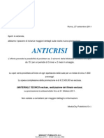 LETTERA Promo Anticrisi 2011