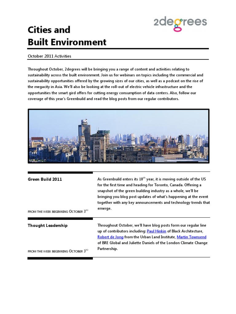 October 2011 Built Environment Events | PDF | Smart Grid | Electrical Grid