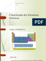 Classificação Dos Elementos Químicos