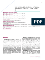 Sobrecarga y Salud Mental Del Cuidador Informal Del Paciente Psicogeriátrico Institucionalizado (Estudio Resicare)