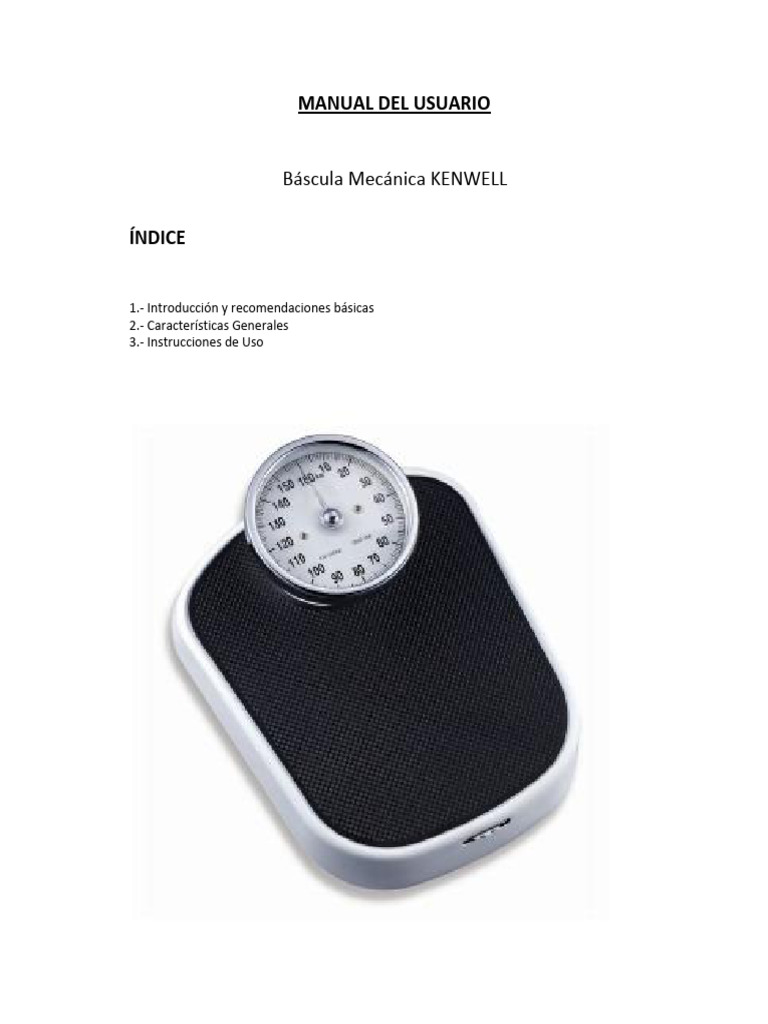 Bascula Kenwell Analoga | PDF | Balanza | Ciencias fisicas