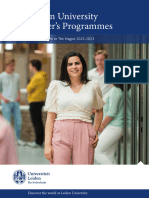 Leiden University Master's Programmes: Study in Leiden or The Hague 2022-2023
