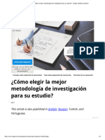 ¿Cómo Elegir La Mejor Metodología de Investigación para Su Estudio - Enago Academy Spanish