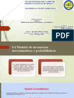 5.4 Modelos de Inventarios Determinísticos y Probabilísticos