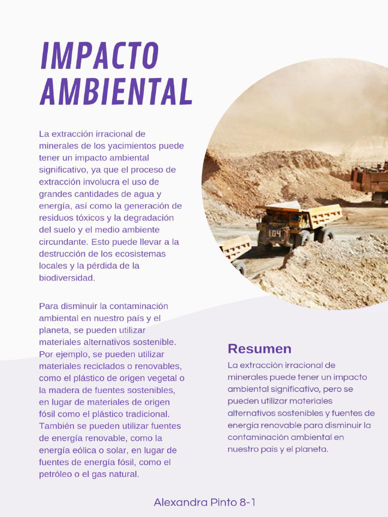 Impacto Ambiental en La Extracción de Minerales | PDF