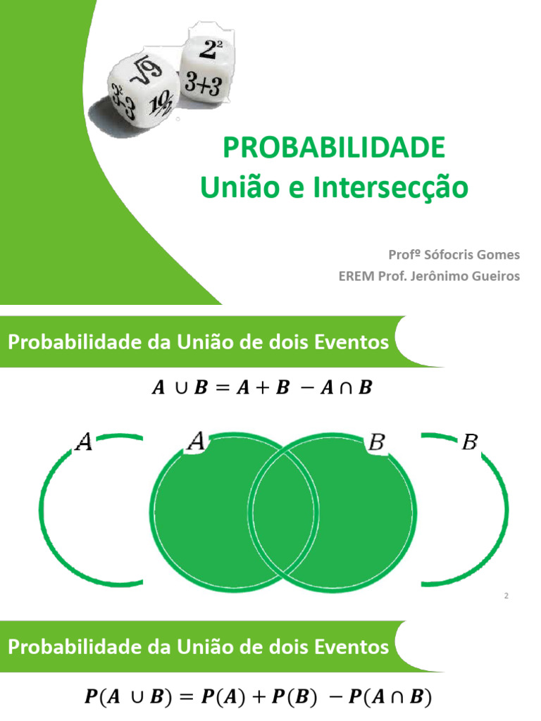 Probabilidade - União e Intersecção | PDF