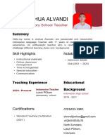 Red Gray Minimalist English Teacher Resume