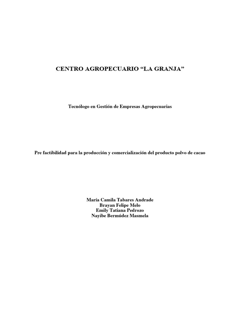 Cacao en Polvo Act PDF Chocolate Mercado (economía)