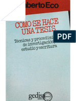ECO - Coìmo Se Hace Una Tesis, Gedisa, 2000