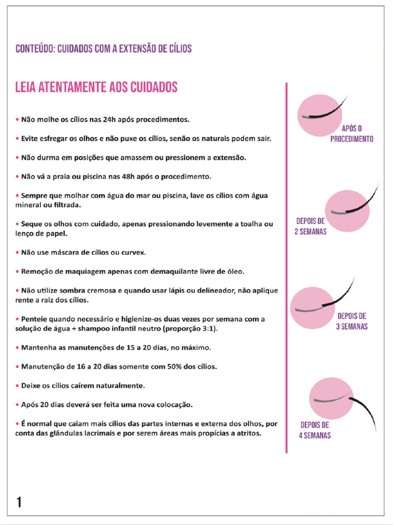 PDF+-Cuidados+a+Serem+Tomados Cilios | PDF