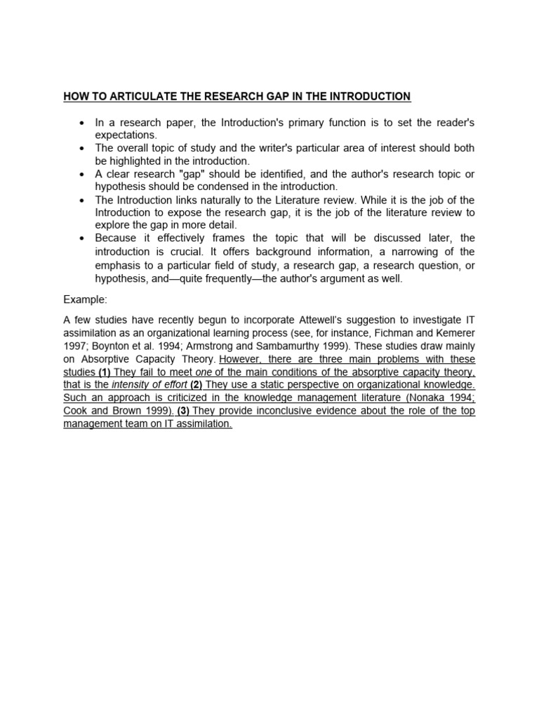 How To Articulate The Research Gap in The Introduction | PDF | Science ...
