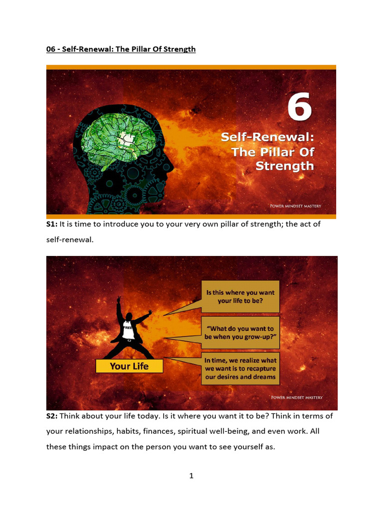 SelfRenewal The Pillar of Strength PDF Behavioural Sciences