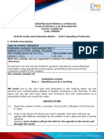 Activities Guide and Evaluation Rubric - Unit 2 - Task 4 - Speaking Production