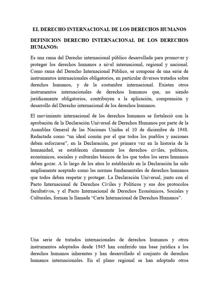 Derecho Internacional de Derechos Humanos | PDF | Derechos humanos ...