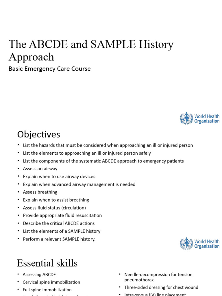 WHO Basic Emergency Care PDF Breathing Injury