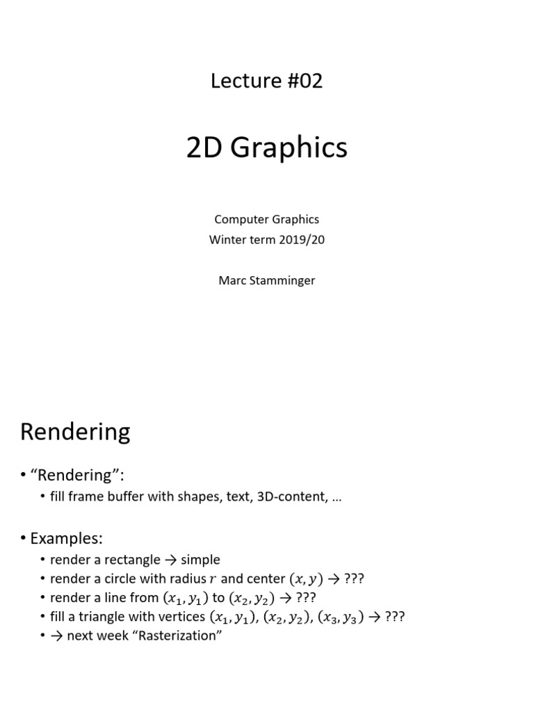 02 2d graphics pdf 2 d computer graphics euclidean space